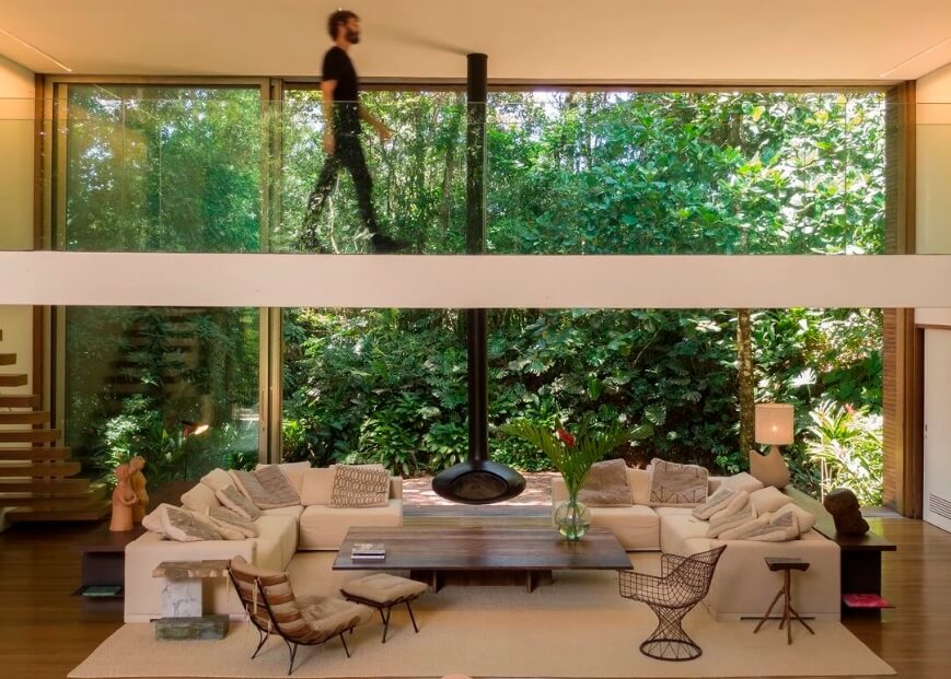 Unique hanging fireplace
